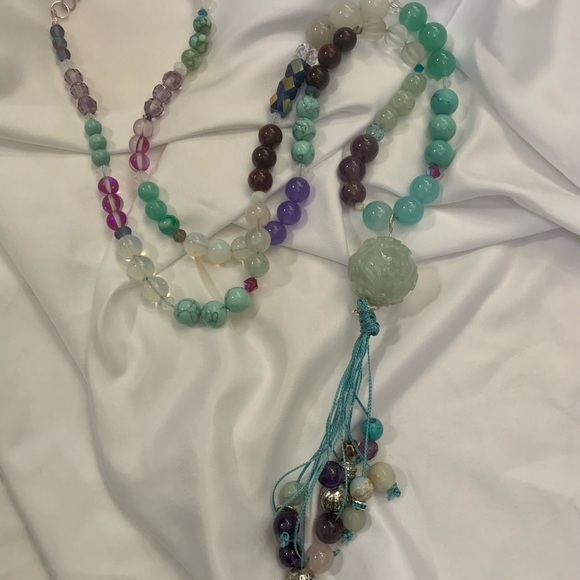 108 Bead Gemstones Handmade Mala Prayer Necklace - Picture 1 of 13